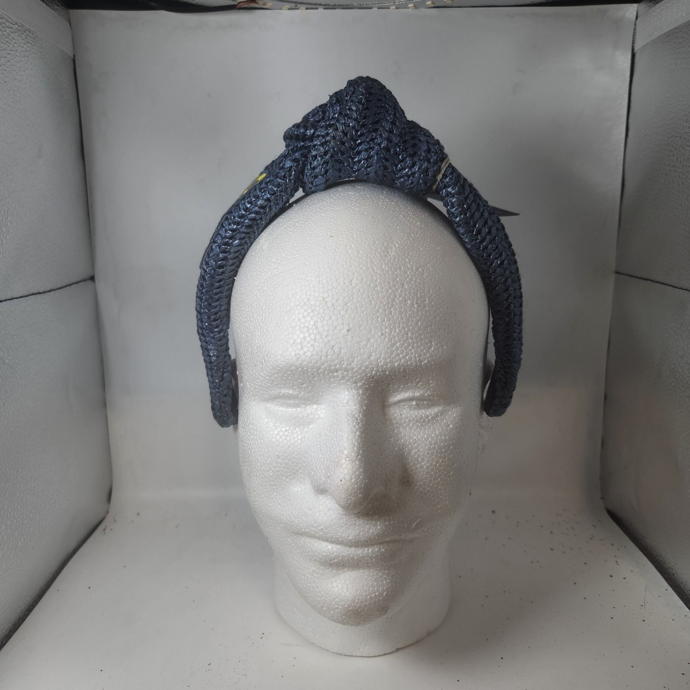 Universal Thread Navy Blue Woven Top Knot Headband Ciao Embroidery New